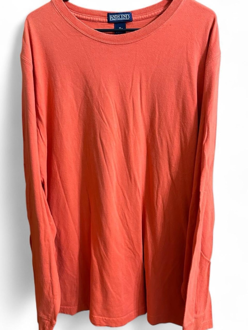 Lands' End long sleeve Tshirt in Bright Orange Mens Size XL